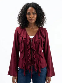 Nile Cascade Ruffle Blouse
