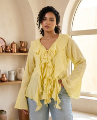 Nile Cascade Ruffle Blouse